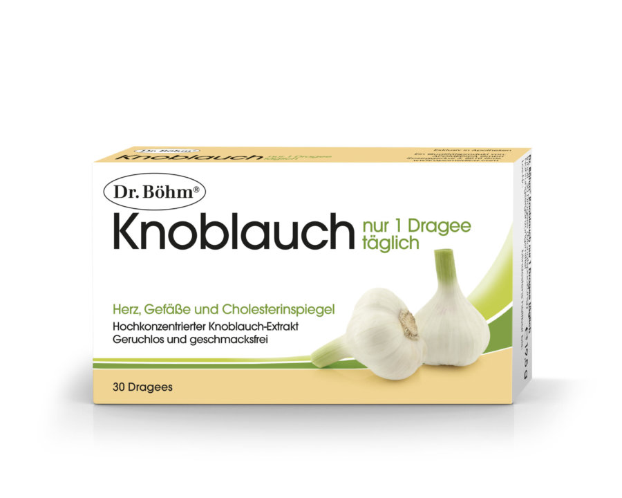 Dr. Böhm® Knoblauch nur 1 Dragee täglich, Herz, Gefäße und Cholesterinspiegel