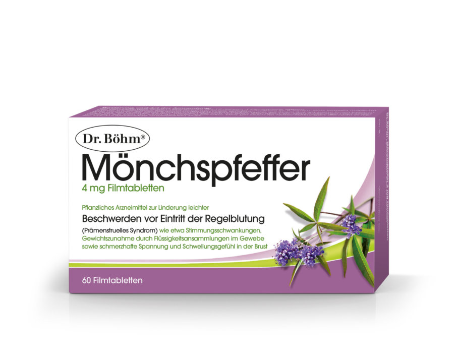 Dr. Böhm® Mönchspfeffer, pflanzliches Arzneimittel zur Linderung leichter Beschwerden vor Eintritt der Regelblutung