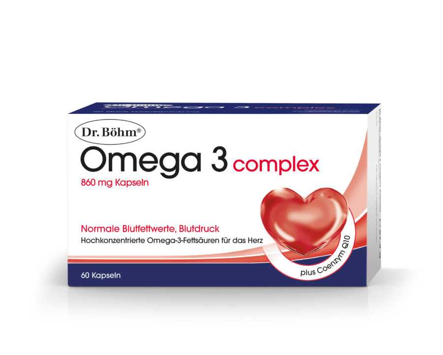 Dr. Böhm® Omega 3 complex 60 Kapseln - hochkonzentrierte Omega-3-Fettsäuren für das Herz