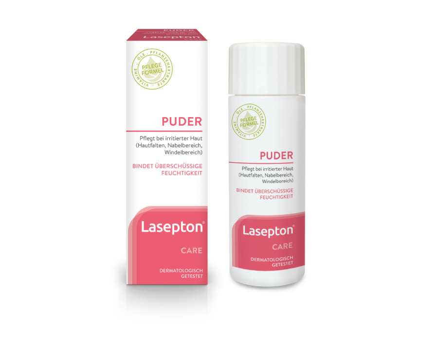 Lasepton® Puder - pflegt bei irritierter Haut (Hautfalten, Nabelbereich, Windelbereich)