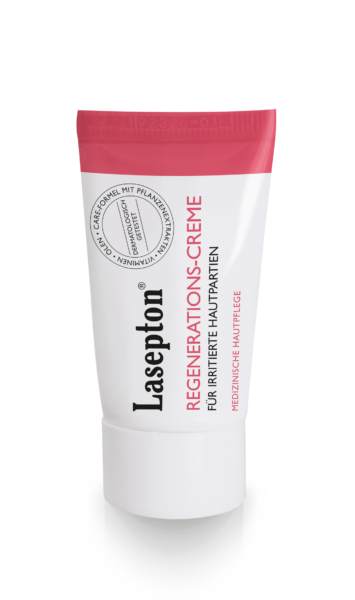 Lasepton® Regenerations-Creme bei trockener, irritierter und geröteter Haut an Händen, Ellenbögen, Gesicht und Beinen