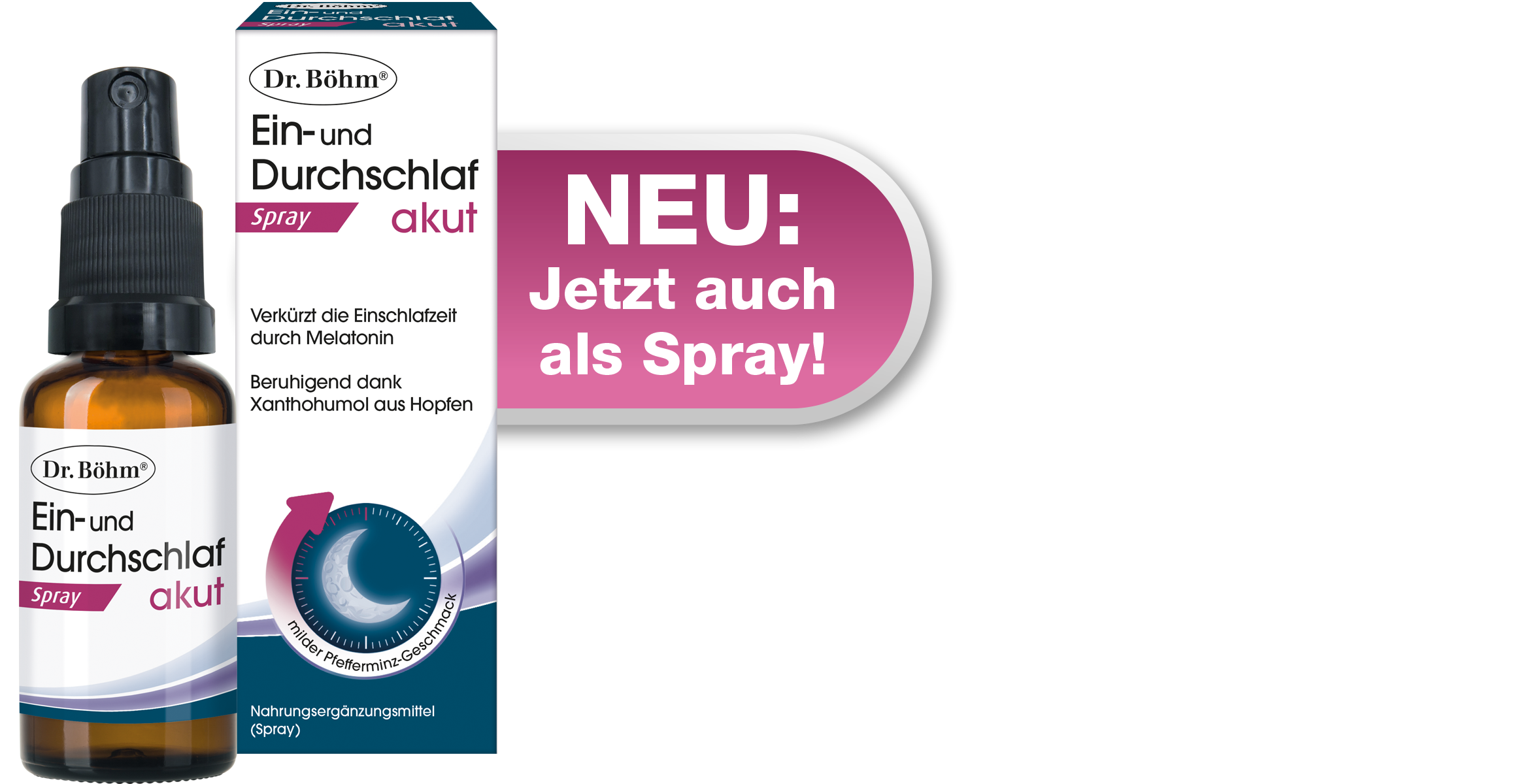 Dr. Böhm® Ein- und Durchschlaf akut Melatonin-Spray aus der Apotheke mit Xanthohumol aus Hopfen