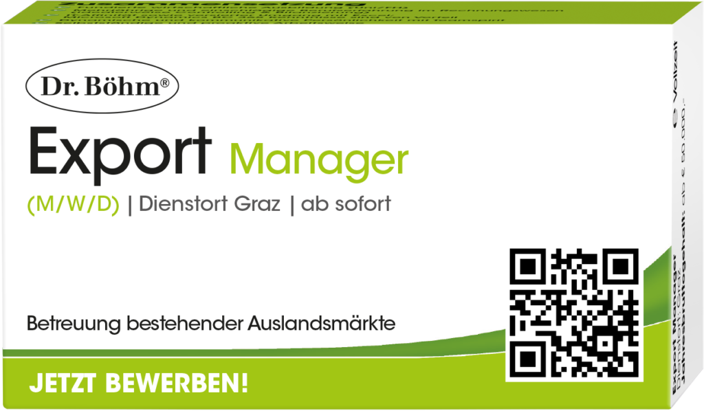 Stellenausschreibung Export Manager (M/W/D) | Dienstort Graz