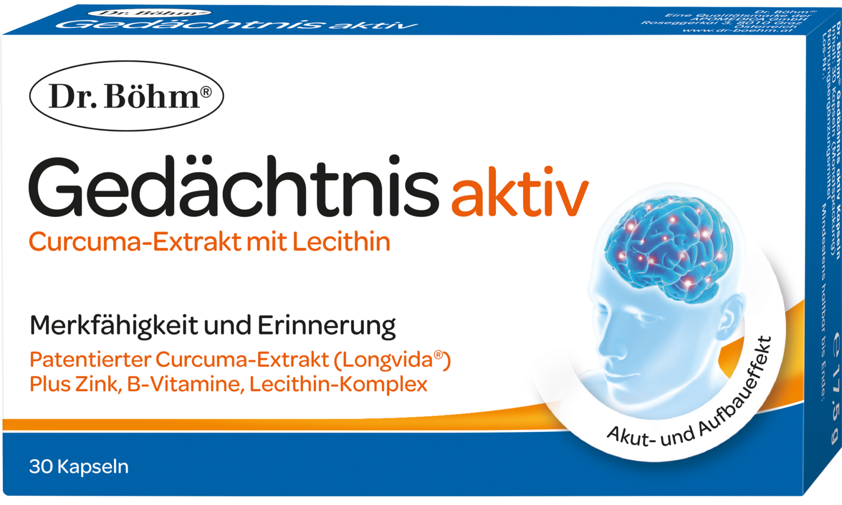 Dr. Böhm® Gedächtnis aktiv Kapseln - die Innovation für ein gutes Gedächtnis und gesunde Hirnalterung, Nahrungsergänzungsmittel