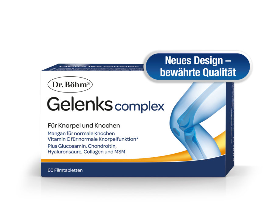 Neues Design - bewährte Qualität - Dr. Böhm® Gelenks complex für Knorpel und Knochen