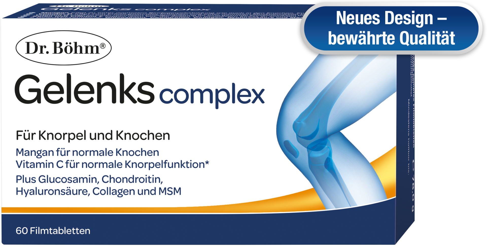 Neues Design - bewährte Qualität - Dr. Böhm® Gelenks complex für Knorpel und Knochen