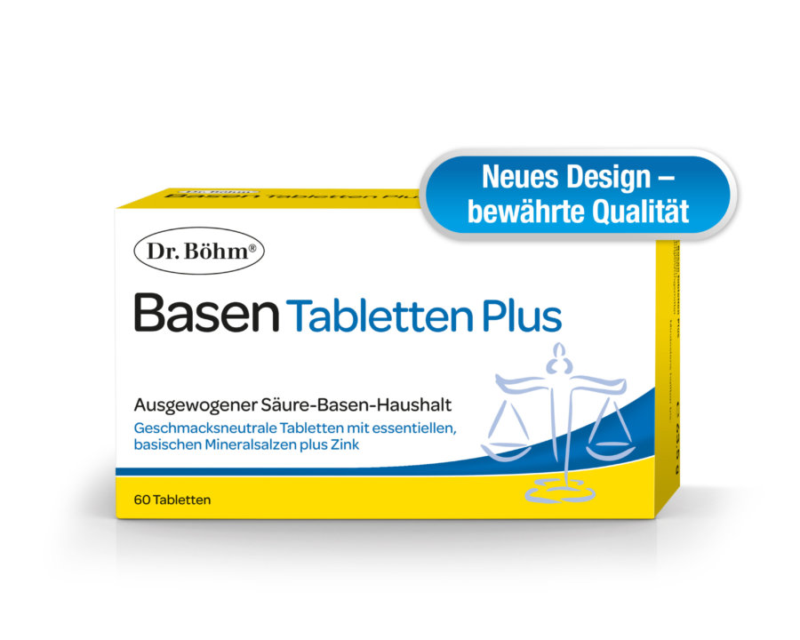 Neues Design - bewährte Qualität - Dr. Böhm® Basen Tabletten Plus