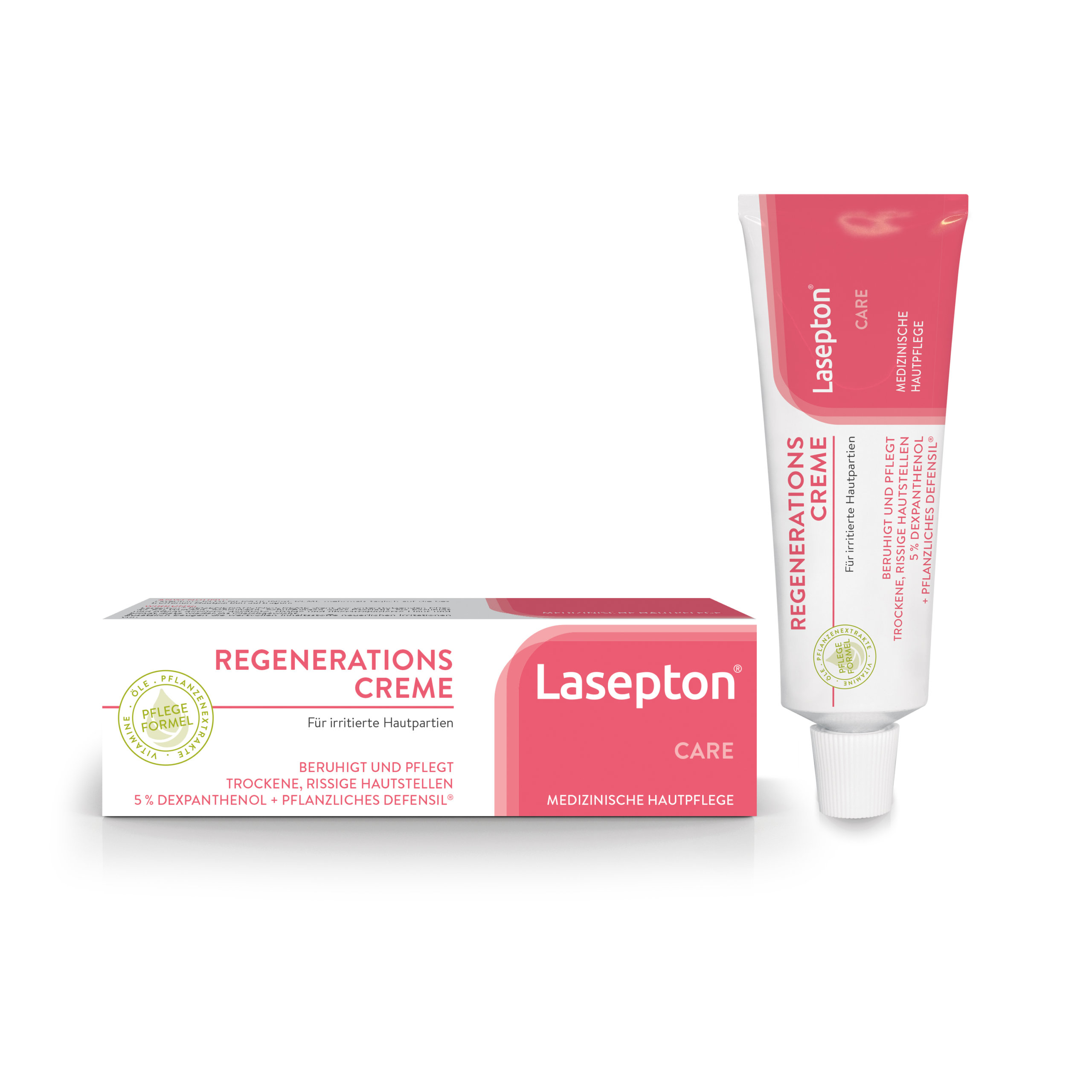 Lasepton® Regenerations-Creme - beruhigt und pflegt trockene, rissige Hautstellen 5 % Dexpanthenol + Pflanzliches Defensil®