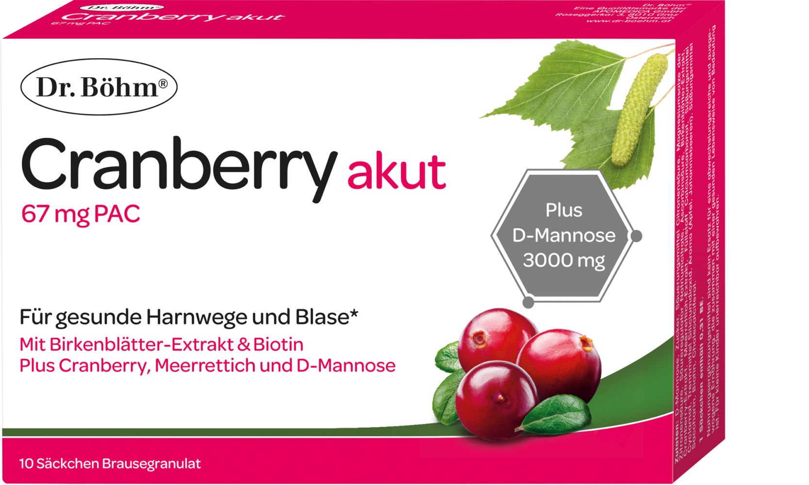 Dr. Böhm® Cranberry akut für gesunde Harnwege und Blase